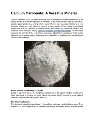  Calcium Carbonate: A Versatile Mineral Championing Construction and Cosmetics?